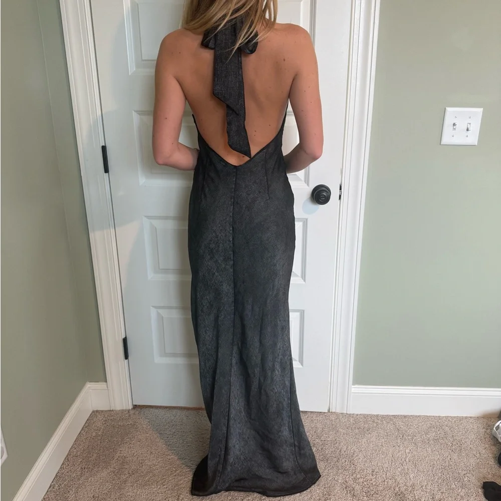 Free People Ella Dress size 2‎ dark Gray silver Halter Dress - Picture 5 of 15